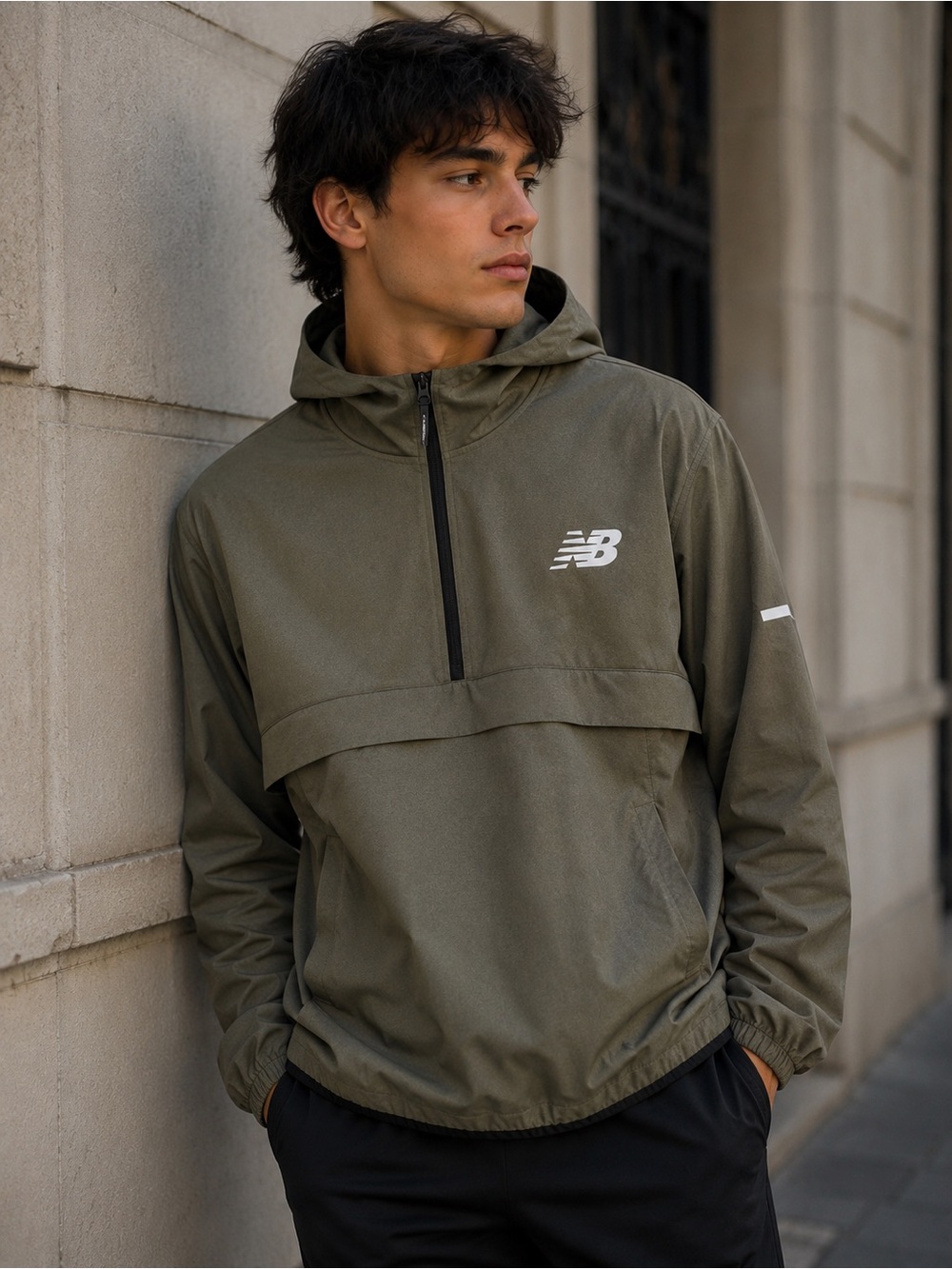 New Balance Men’s Olive Green 1/2 Zip Performance Pullover - Size Large